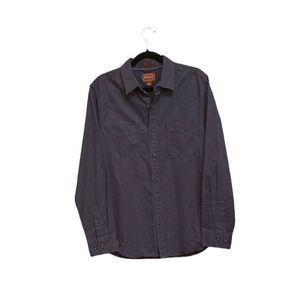 Red Ale Slim Fit Shirt Men's M  100% Cotton Charcoal Gray Long Sleeve